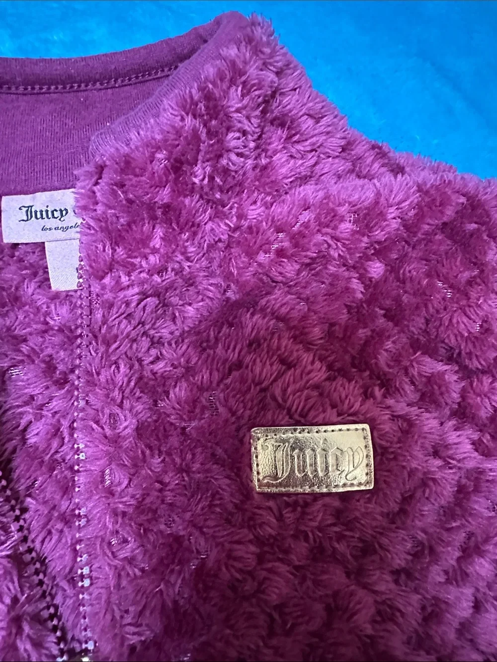 Juicy Couture Plush Half-Zip Pullover - Deep Raspberry